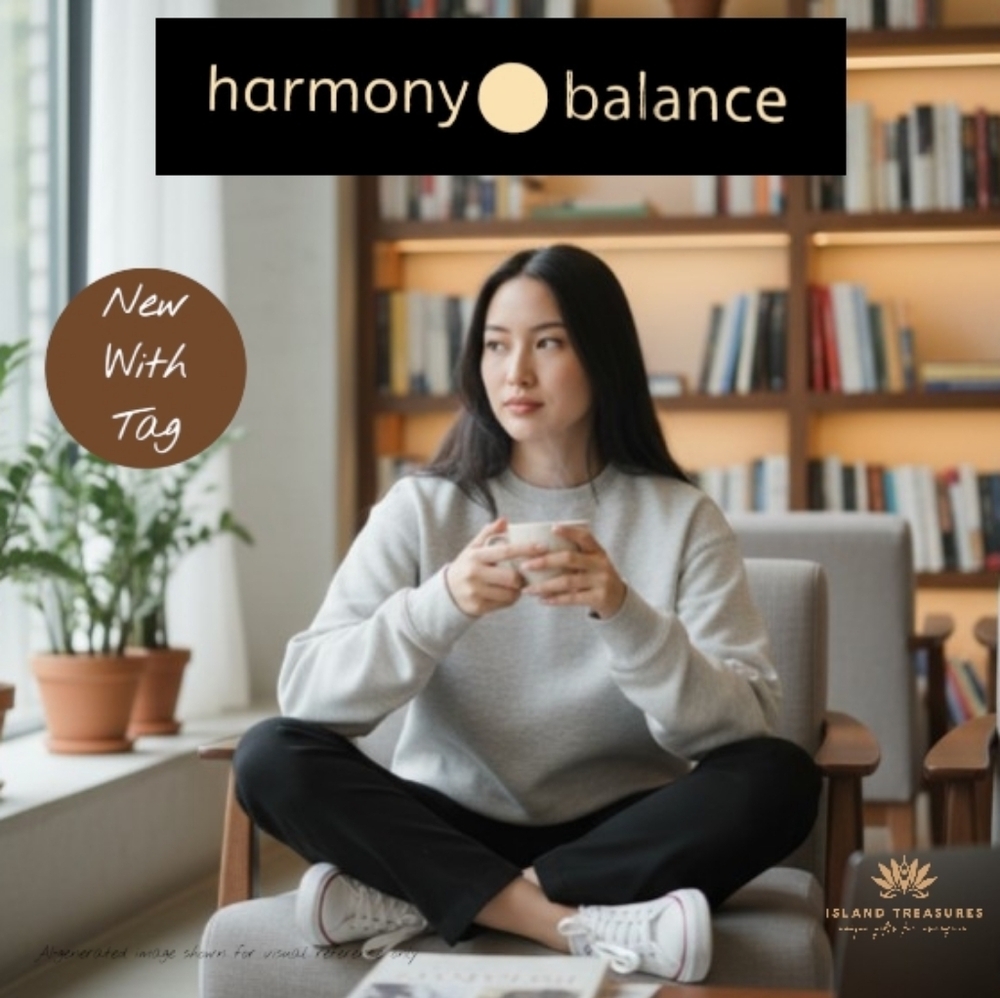 New Harmony Balance Women's Sz S Ultrasoft Oversized Gray Sweatshirt Thumpholes